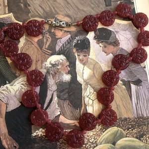 Antique Carved Red necklace